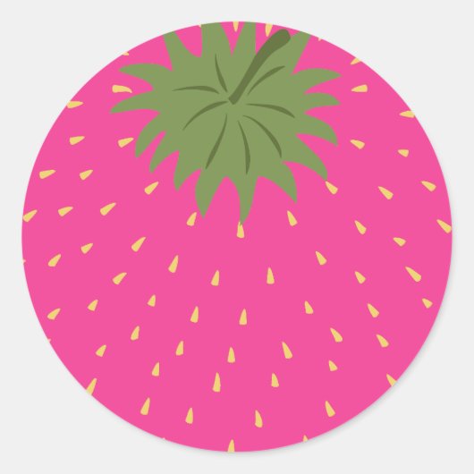 Aardbei uit fruit ronde sticker (Voorkant)
