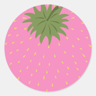 Aardbei uit fruit ronde sticker