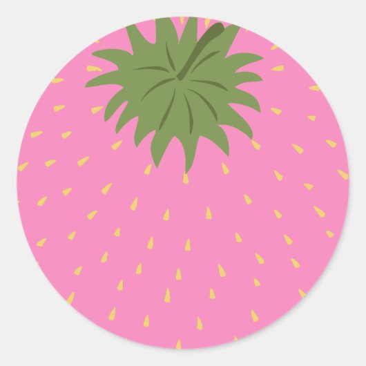 Aardbei uit fruit ronde sticker (Voorkant)