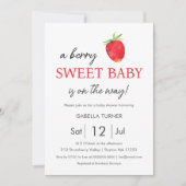 Aardbei | Uitnodiging tot Baby shower van Berry Sw (Voorkant)