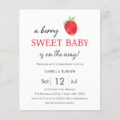 Aardbei | Uitnodiging tot Baby shower van Berry Sw (Voorkant)