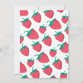 Aardbei Uitnodiging voor Meisjes Summer Party (Achterkant)