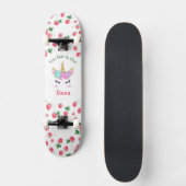 Aardbei Unicorn skateboard met naam (Voorkant)