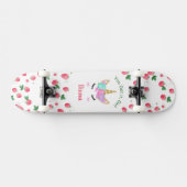 Aardbei Unicorn skateboard met naam (Horizontaal)