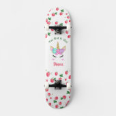 Aardbei Unicorn skateboard met naam (Voorkant)
