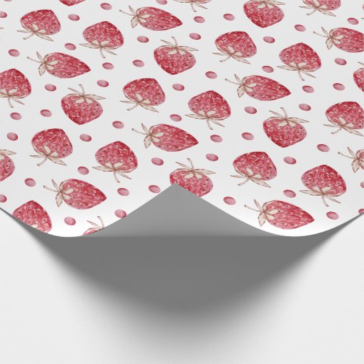 Aardbei Valentijnsdag Cadeaupapier (Hoek)