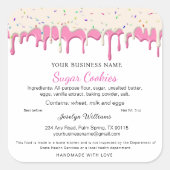 Aardbei & Vanille Frosting Drip Cottage Law Vierkante Sticker (Voorkant)