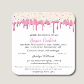 Aardbei & Vanille Frosting Drip Cottage Law Vierkante Sticker