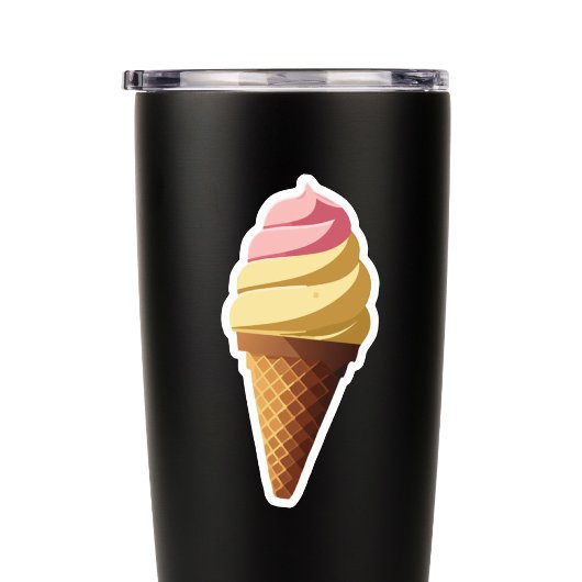 Aardbei Vanille Ice Cream Cone Sticker