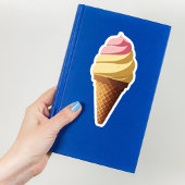 Aardbei Vanille Ice Cream Cone Sticker