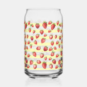 Aardbei Vanille Strepen Personaliseer  Blikvorm Glas (Achterkant)