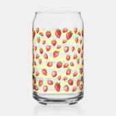 Aardbei Vanille Strepen Personaliseer  Blikvorm Glas (Links)