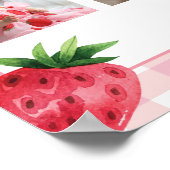 Aardbei Verjaardag 12 Foto Mijlpaal Poster (Hoek)