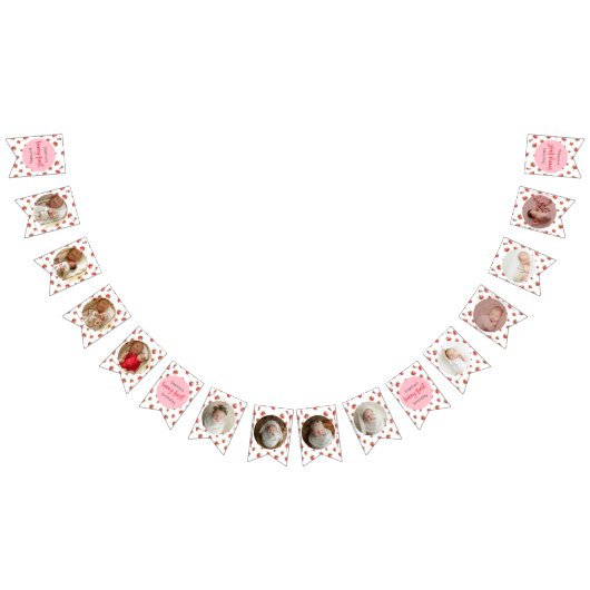 Aardbei Verjaardag 12 Maand Foto Milestone Vlaggetjes (Alle)