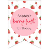 Aardbei Verjaardag 12 Maand Foto Milestone Vlaggetjes (Eerste vlag)