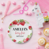 Aardbei Verjaardag Baby shower Papieren Bordje (Feest)