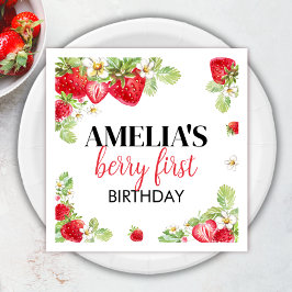Aardbei Verjaardag Baby shower Servet