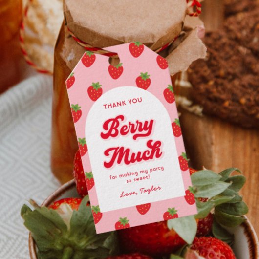 Aardbei Verjaardag Bedankt Favoriet Cadeaulabel