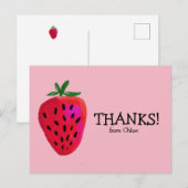 Aardbei | Verjaardag Bedankt Post Kaart (Voorkant / Achterkant)