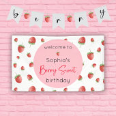Aardbei Verjaardag Berry Sweet Spandoek