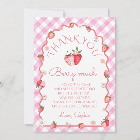 Aardbei Verjaardag Berry Veel dank u kaart (Voorkant)