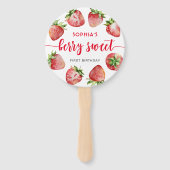 Aardbei verjaardag bessen zoete foto handwaaier (Voorkant)
