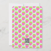 Aardbei Verjaardag Blauw Roze Uitnodigingskaart Feestdagenkaart (Achterkant)