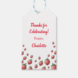 Aardbei Verjaardag Cadeaulabel