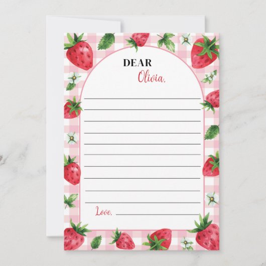 Aardbei Verjaardag Capsule Notitie Bericht Kaart (Voorkant)