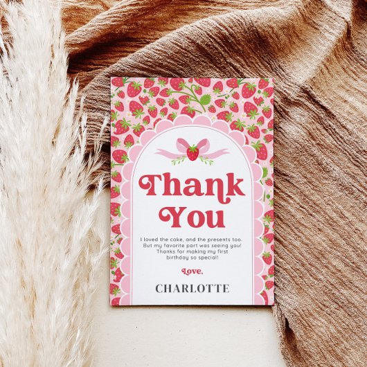 Aardbei Verjaardag Dank je kaart - 5x7