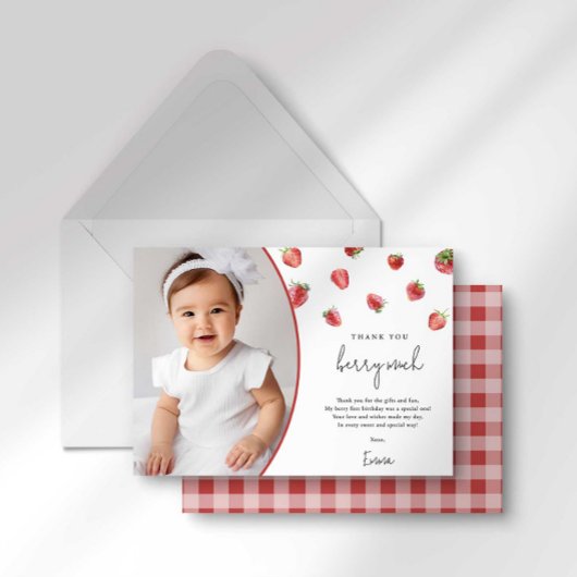 Aardbei Verjaardag Dank u kaart Berry Sweet