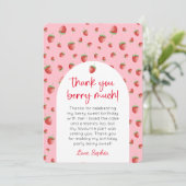 Aardbei Verjaardag Foto Dank je kaart (Staand voorkant)