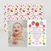 Aardbei Verjaardag Foto Dank je kaart (Voorkant / Achterkant)