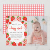 Aardbei Verjaardag Foto Dank u Berry Much Bedankkaart (Voorkant / Achterkant)