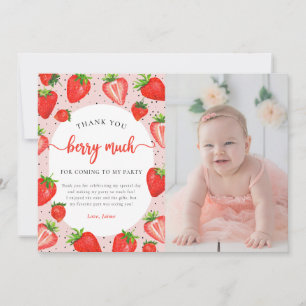 Aardbei Verjaardag Foto Dank u Berry Much Bedankkaart