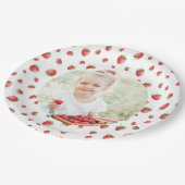 Aardbei Verjaardag Foto Papieren Bordje (Gekanteld)