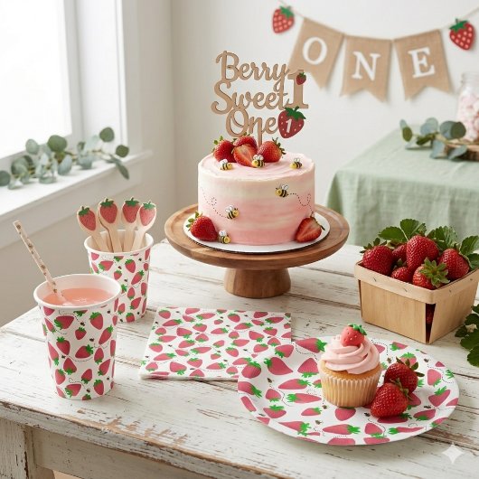 Aardbei Verjaardag Fun Trendy Papier servetten