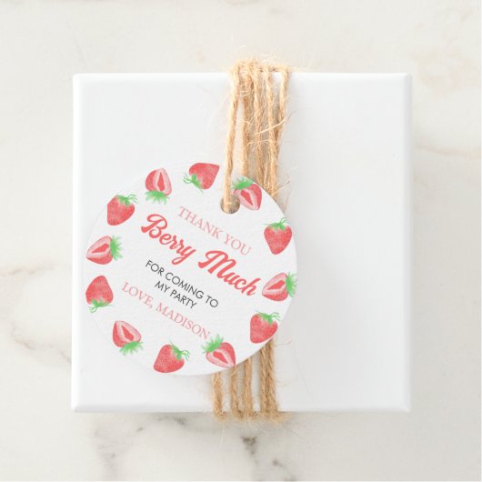 Aardbei Verjaardag Hartelijk dank Bedankjes Labels (In situ)