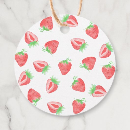 Aardbei Verjaardag Hartelijk dank Bedankjes Labels (Achterkant)