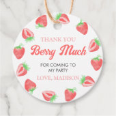 Aardbei Verjaardag Hartelijk dank Bedankjes Labels (Voorkant)