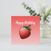 Aardbei Verjaardag Kaart (Staand voorkant)