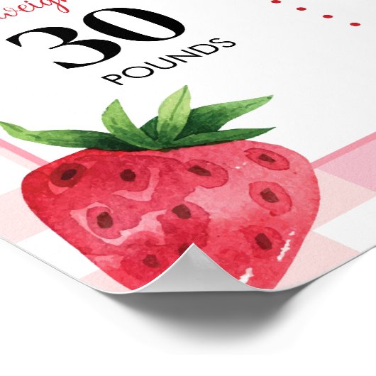 Aardbei verjaardag mijlpaal teken Berry zoet Poster (Hoek)