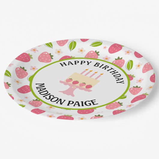 Aardbei Verjaardag Papier Bord (Gekanteld)