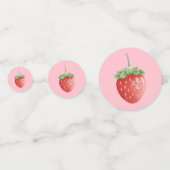 Aardbei Verjaardag Roze Confetti (Voorkanten)