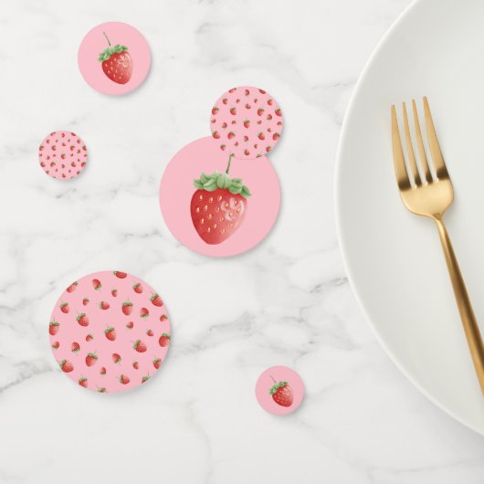 Aardbei Verjaardag Roze Confetti (Groep)