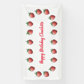 Aardbei Verjaardag Spandoek (Verticaal)