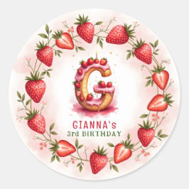 Aardbei Verjaardag Sticker Letter G Cake