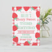 Aardbei Verjaardag Sweet Berry Party Kaart (Staand voorkant)
