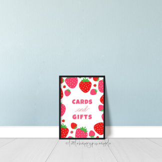 Aardbei Verjaardag Tafel Teken Poster
