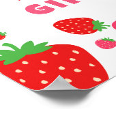 Aardbei Verjaardag Tafel Teken Poster (Hoek)